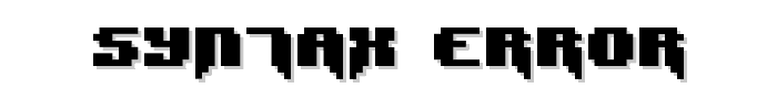 Syntax Error font